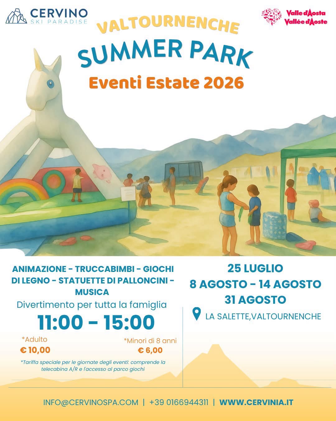 Affiche de Summer Park a La Salette: animazione, truccabimbi e giochi per bambini